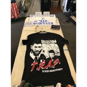 Boyz N The Hood TRAP To Rise Above Poverty Black Graphic T-Shirt Mens Small